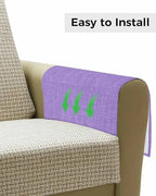 Sofa Armrest Organizer Bedside Caddy, Lavender Burlap Texture Non Slip Couch Remote Control Holder for Recliner, Farmhouse Vintage Lavender Armchair Caddy with Pocket for Magazine, Phone, 19.7"x35" - Image 4