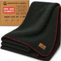 Whispering Winds 100% Wool Blanket, Premium Queen Size (90"x90") by WhisperingWinds