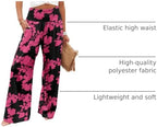 Angerella Womens Elastic High Waisted Palazzo Pants Casual Wide Leg Long Lounge Pant Trousers with Pocket - Image 4