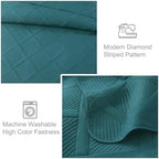 Exclusivo Mezcla 3-Piece Soft Quilt King Size Bedding Set, Teal - Image 5