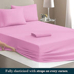 Mocassi Twin XL Size 4-Piece Bed Sheet Set - 1800 Premium Hotel Quality Microfiber 18-24 Inches Extra Deep Pocket Fitted Sheet- Luxury Soft, Breathable, Wrinkle, and Fade Resistant, Light Pink - Image 4