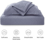 Love's cabin King Size Quilt Bedding Set Bluish Grey Bedspreads - Bed Summer Lightweight Bedspread Comforter - Wave Pattern Bedding Coverlet for All Season - 3 Pieces (1 Quilt, 2 Pillow Shams) - Image 6