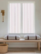 Window Privacy Film Frosted, Pink Lines Reusable Static Cling Window Tints, Modern Vertical Striped Vintage Minimalist Heat Control Windows Films for Offices, Balcony, 29.5 x 118 Inches - Image 5