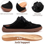UBFEN Womens 100% Genuine Suede Mules Arch Support Indoor Outdoor Slippers - Image 4
