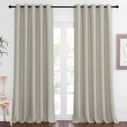 NICETOWN Sliding Door Window Treatment Blackout Patio Door Curtain Panels, Privacy Thermal Drapes for Bedroom Living Room Department with Grommet Top (Natural, W66 x L110) by NICETOWN