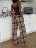 SOLY HUX Women's 2 Piece Lounge Set Tank Top and Plaid Pants Summer Pajamas - Image 2