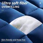 HYLEORY Comforters Queen Size - All Season Down Alternative Duvet Insert, Cooling Quilted Bed Comforter with Corner Tabs,Machine Washable, Reversible Navy/Light Blue, 88x88 Inch - Image 6