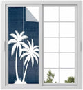 Window Privacy Film Frosted, Navy Blue Palm Trees Static Cling Door Window Covering, Summer Coastal Tropical Botanical UV Blocking Windows Film for Office, Hotel, Bedroom, 29.5 x 78.7 Inches by Unknown