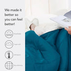 Twin XL Size Reversible Comforter Teal White, Boy Dorm All Season Bedding - Image 5