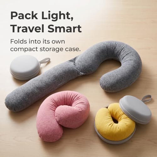 Memory Foam Travel Neck Pillow for Airplane and Car, Adjustable 360 Degree Support Cushion for Head and Chin Support - Image 7