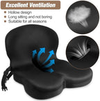 MYFAMIREA Truck Seat Cushion, Memory Foam Trucker Seat Cushion for Truck Driver Long Sitting with Adjustable Strap, Back Support and Pain Relief for Trucker Driving Office Chair and Pain, Black - Image 5