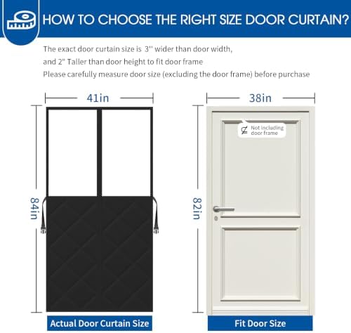 Magnetic Thermal Insulated Door Curtain Fits 38x82inch Front Door - Image 2