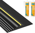 16.5Ft Universal Garage Door Bottom Threshold Seal Strip with 20oz Glue Gel, Weatherproof Rubber DIY Weather Stripping Replacement - Black by PAPILLON