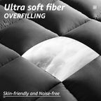 HYLEORY All Season Twin Size Bed Comforter - Cooling Down Alternative Quilted Duvet Insert with Corner Tabs - Winter Warm - Machine Washable - Dark Grey - Image 6