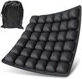 Inflatable Seat Cushion for Air Travel with Built-in Manual Pump, Portable, Breathable, Non-Slip, Waterproof Lycra Cover (Matte Black) by IZLTUV