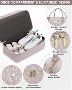 Weekender Bags for Women Travel Bag - Duffle Bag with Shoe Compartment Carry on Overnight Bag for Women Hospital Bags for Labor and Delivery 2Pcs Set Nude Pink - Image 3