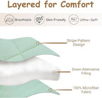 ZPECC Toddler Down Alternative Comforter, 39" x 47", Green Stripe - Image 3