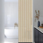 Window Privacy Film Frosted, Brown Modern Reusable Static Cling Window Tints, Farmhouse Geometric Vertical Stripes Retro Heat Control Windows Films for Offices, Balcony, 29.5 x 118 Inches - Image 3