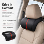 Car Neck Pillow for Porsche Cayenne 2019–2026, PU Leather Headrest Cushion with Breathable Mesh, Adjustable Neck Pillow for Car Seat, for Cars, SUVs, Pickup Trucks & Vans,C - Image 2