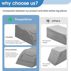 TranquilRelax Leg Elevation Pillows for After Surgery, Full Grey - Image 6