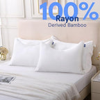 Cooling Pillow Covers for Curved Pillows – 2-Pack 28x20 Pearl White Moon-Shaped Zippered Pillowcases, 100% Rayon Derived from Bamboo, Ultra-Soft, Silky, Breathable, & Wrinkle‑Resistant - Image 5