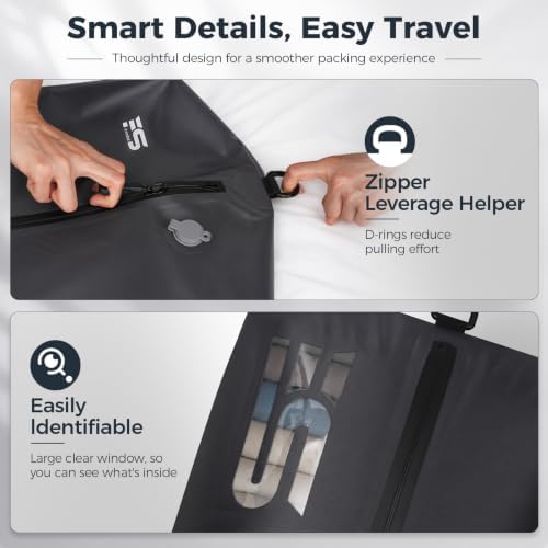 3PCS Vacuum Bags for Travel with Pump, Reusable, Waterproof, Black - Image 5