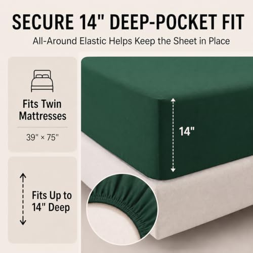 CozyLux Twin Comforter Set Emerald Green - 5 Pieces Bed in a Bag - Image 5