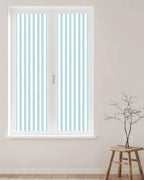 Window Privacy Film Frosted, Teal Blue Stripes Reusable Static Cling Window Tints, Modern Vertical Striped Minimalist Heat Control Windows Films for Offices, Balcony, 29.5 x 118 Inches - Image 2