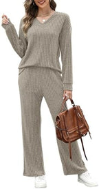 RUMIA Lounge Sets for Women Cozy Travel Matching Sweater Fall Outfits - Image 2