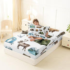 Erosebridal RV Camper Camping Twin Fitted Sheet, Hunting Deer Bear Bedding Set for Kids Girls Boys, Lakehouse Rustic Cabin Bed Sheets, Outdoor Travel Trailers Room Decor (No Top Sheet) - Image 2