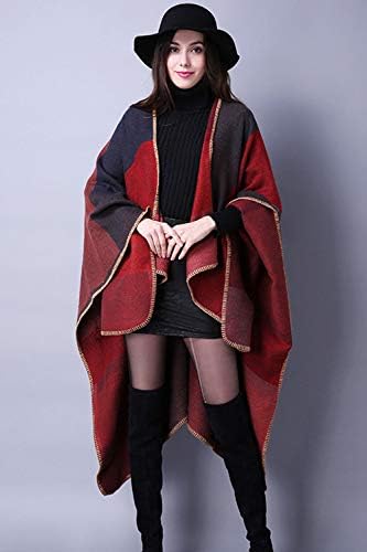 Lacavocor Women's Shawl Wrap Poncho Cape Cardigan Open Front - Image 2