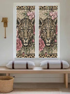Window Privacy Film Frosted, Leopard Print Reusable Static Cling Window Tints, Vintage Peony Flower Chic Cheetahs Texture Heat Control Windows Films for Offices, Balcony, 29.5 x 118 Inches - Image 5