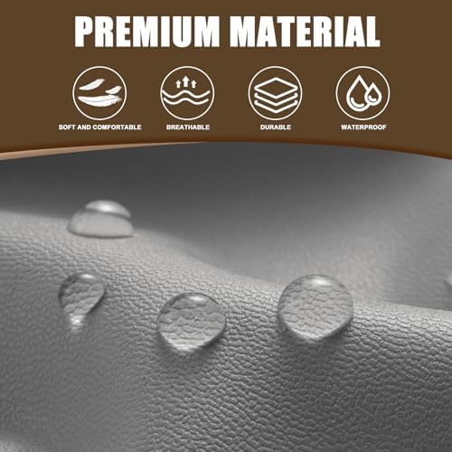 SearchI PU Leather RV Dinette Cushion Covers, Stretch Camper Cushion Slipcovers for Travel Trailer Couch RV Booth Seat, Replacement Camper Chair Protector(2 Backrest Cover & 2 Bench Cover, Grayish) - Image 3