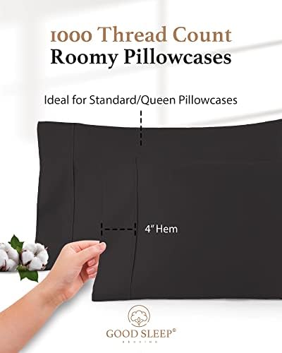 1000 TC Standard Pillowcases Set of 2 100% Egyptian Cotton Pillow Cases - Image 4