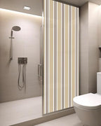 Window Privacy Film Frosted, Beige Striped Static Cling Door Window Covering, Modern Farmhouse Vertical Stripes UV Blocking Windows Film for Office, Hotel, Bedroom, 29.5 x 78.7 Inches - Image 3