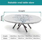 Oval Table Pad, Plaid Pattern Printed on Fitted Oval Table Cover, for Parties & Celebrations Holiday Dinners, Fits for 48" x 68" Oval Tables - Image 4