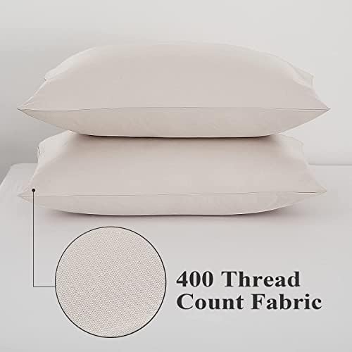 100% Egyptian Cotton King Size Pillow Protectors with Zipper Set of 4 - Image 6