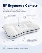 Kids Posture Pillow, Ergonomic Cervical Neck Support, Cooling Memory Foam - Image 3