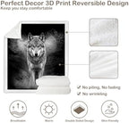 Wolf Sherpa Blanket Lone Wolf Animal Print Throw Blanket for Men Soft Warm Cozy 60x80 Inches Dark Wildlife Design Bedroom Gamer Room Decor Gift for Birthday Housewarming Anniversary - Image 7