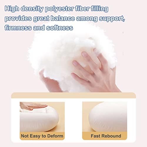 1 MIDDLE ONE Body Pillow, Bolster Pillow with Removable Velour Cover, Long Round Roll Cylinder Pillow for Bed, 35" x 7.87", Pink - Image 5