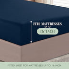 Elegant Comfort Luxurious Soft 1500 Thread Count Egyptian 4-Piece Premium Hotel Quality Wrinkle Resistant Coziest Bedding Set, All around Elastic Fitted Sheet, Deep Pocket, Twin/Twin XL, Navy Blue - Image 5