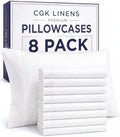 Queen Pillow Cases - 8 Pack Soft Pillowcase Covers - 20" x 30" (White) by CGKUnlimited