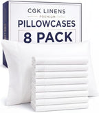 Standard Pillow Cases - 8 Pack Soft Pillowcase Covers - 20" x 26" (White) by CGKUnlimited