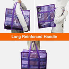 Vieshful Purple 40L Clear Clothes Storage Bag Colorful Clothes Organizer with Zipper Vinyl Storage Bag for Comforter, Blanket, Bedding, Duvet, Transparent Moving Totes 5 Pack - Image 4
