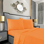 Mocassi Cali King Sheet Set - Luxury Hotel 1800 Premier Bedding Sheets & Pillowcases - Ultra Soft Breathable & Cooling Bed Sheets - Deep Pocket - Wrinkle Resistant - 4 Piece - Cali King, Orange by MocassiLuxuryBedding