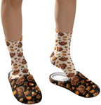 Jeiento Fuzzy Slippers and Sock Set Women's Warm Cozy Memory Foam House Shoes Soft Slip-on Slides - Image 4