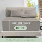 Elegant Comfort Luxury Soft 6-Piece 1500 Premium Hotel Quality Bed Sheet Set with Extra Deep Pockets 18-24 Inch, Wrinkle Free, Storage Pockets, Extra Deep Pocket 6PC Sheets, Queen, Charcoal Gray - Image 4