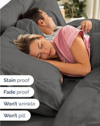 Flex Top Split Head King 6 Piece Sheet Set - Soft & Cooling - Charcoal - Image 5