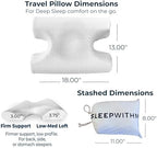 sleepwithme. Beauty Anti-Aging Travel Pillow - Compact Cooling Contour Memory Foam Pillow for Sleeping - Home, Hotels, Camping, On-the-Go Side, Back, Stomach Sleepers - Firm Low-Medium Loft 18' x 13" - Image 2