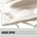 Suatien Mulberry Silk Pillow Cases 2 Pack Standard Size, Beige - Image 4